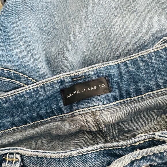 Silver Jeans Boyfriend Blue Denim Shorts Women’s Size 16 - Picture 6 of 8